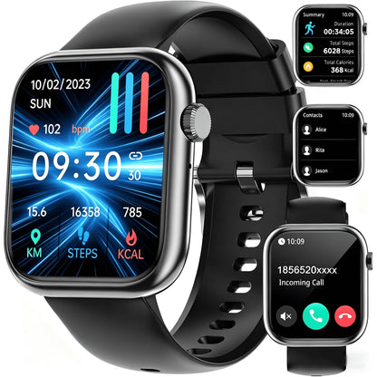 Smart Watch for Men Women, Bluetooth Call Fitness Tracker, Heart Rate Monitor, Sleep Tracking, Waterproof Smartwatch for Android Iphone