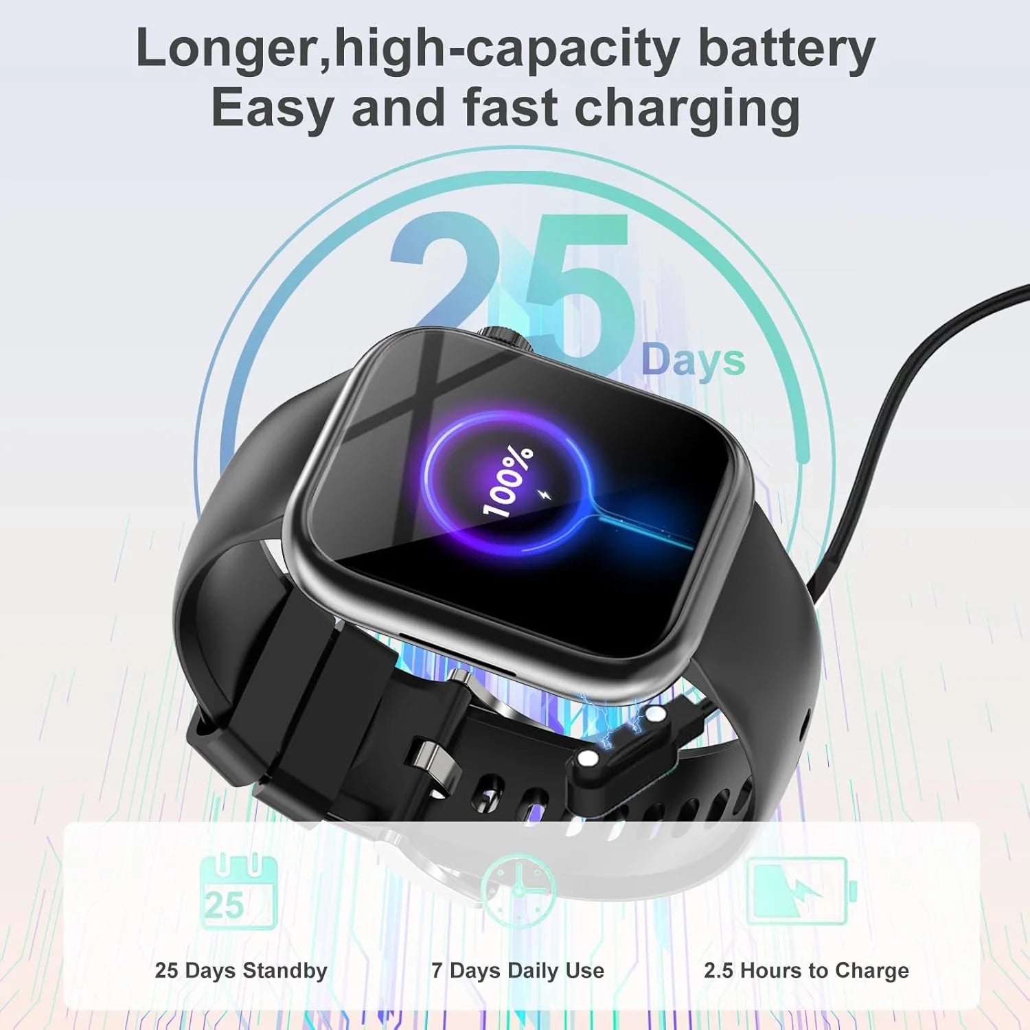 Smart Watch for Men Women, Bluetooth Call Fitness Tracker, Heart Rate Monitor, Sleep Tracking, Waterproof Smartwatch for Android Iphone