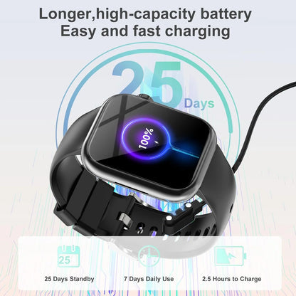 Smart Watch for Men Women, Bluetooth Call Fitness Tracker, Heart Rate Monitor, Sleep Tracking, Waterproof Smartwatch for Android Iphone