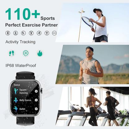 Smart Watch for Men Women, Bluetooth Call Fitness Tracker, Heart Rate Monitor, Sleep Tracking, Waterproof Smartwatch for Android Iphone